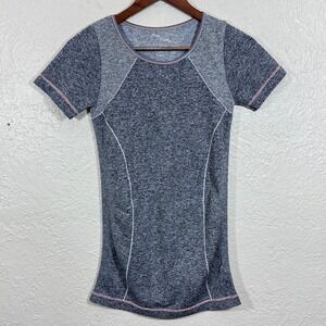 New Kathy Athletic Top Small Seamless Heather‎ Gray Yoga Gym Running Pickleball